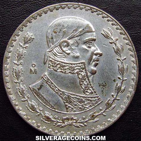 1961 Mexican Billon Peso (Morelos) .